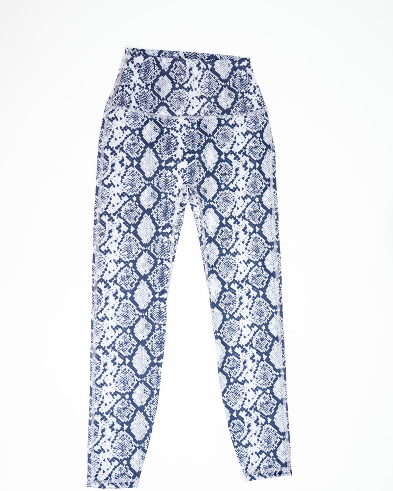 Front of a size L Classic Venus High Waisted Legging - Limited Editions in Azure Snakeskin by Gold Elite Apparel. | dia_product_style_image_id:284820